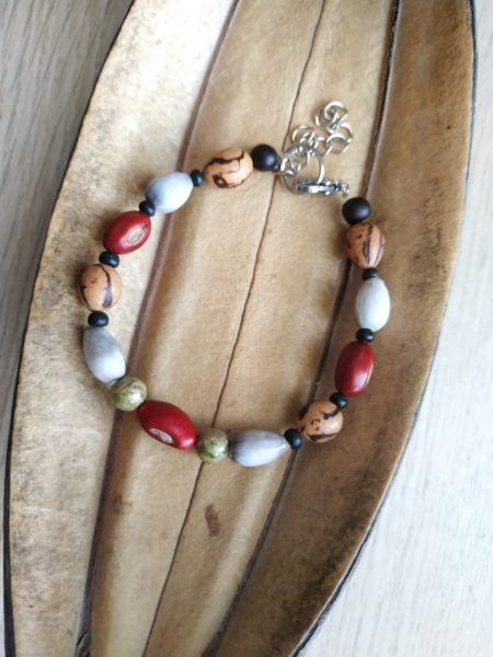 Bracelet larme de job et immortelle