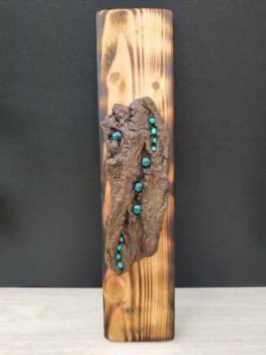 Objet décoratif bois flotté açaï et toloman bleu