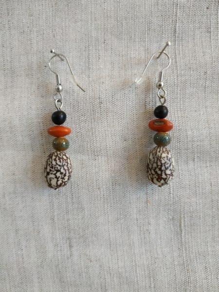 Boucles d'oreilles palmier royal nain immortelle