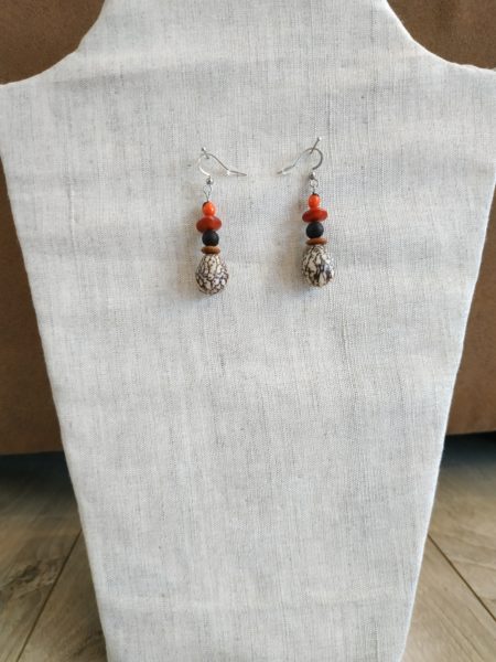 Boucles d'oreilles palmier royal nain multigraines – Image 2