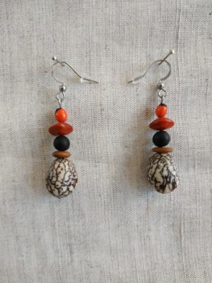 Boucles d'oreilles palmier royal nain multigraines