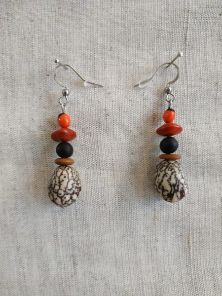 Boucles d'oreilles palmier royal nain multigraines