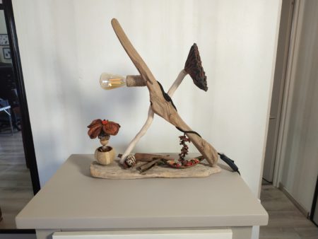 Lampe en bois flotté et graines et compagnie – Image 7