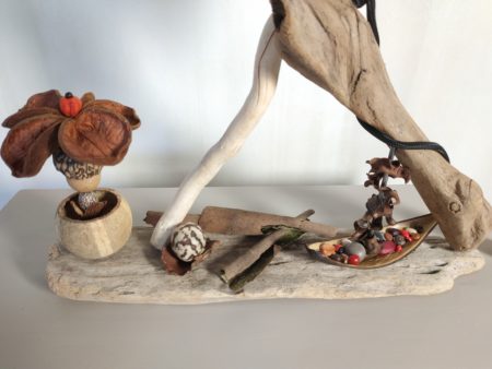 Lampe en bois flotté et graines et compagnie – Image 2