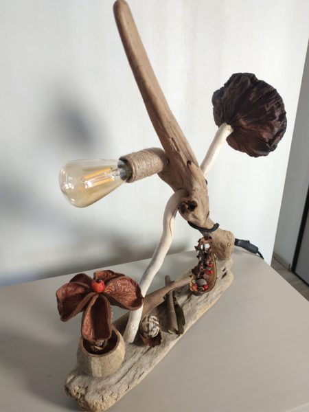 Lampe en bois flotté et graines et compagnie – Image 5