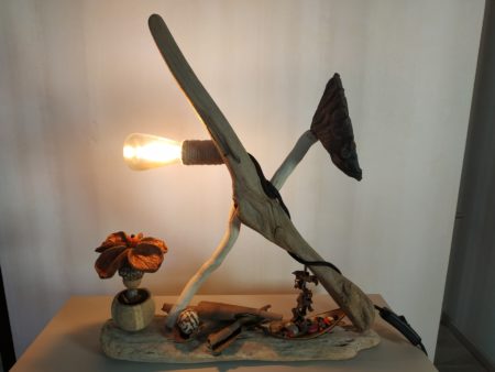 Lampe en bois flotté et graines et compagnie – Image 6