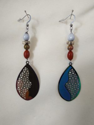 Boucles d'oreilles zanzibar goutte holographique