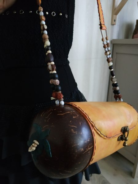 Sac à main en cuir noix de coco et graines – Image 2