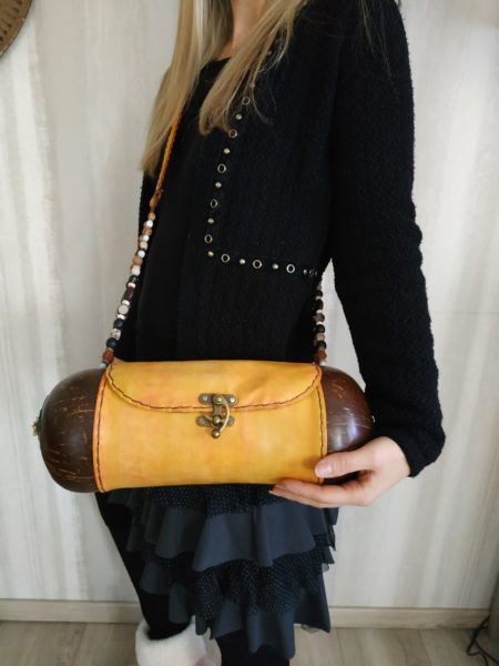 Sac à main en cuir noix de coco et graines – Image 6