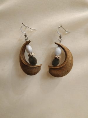 Boucles d'oreilles sablier coque modèle vertical 4