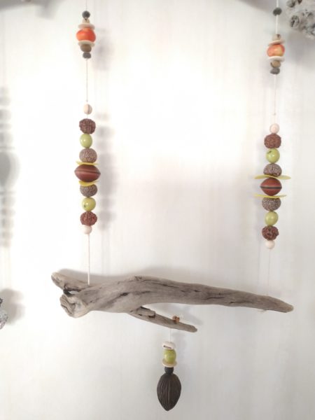 Déco murale bois flotté graines et coquillages – Image 6