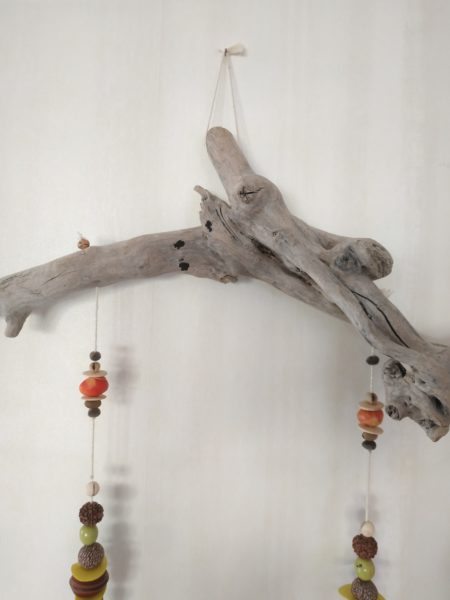 Déco murale bois flotté graines et coquillages – Image 3