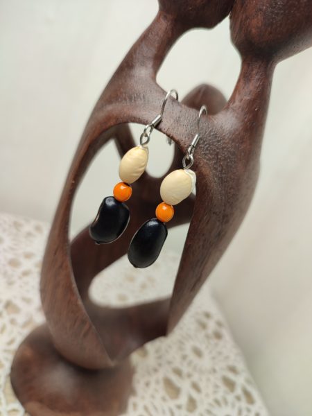 Boucles d'oreilles pois boucoussou immortelle