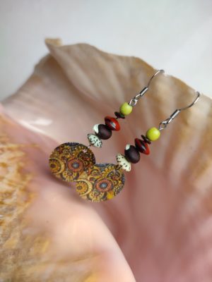 Boucles d'oreilles ronde fleurs