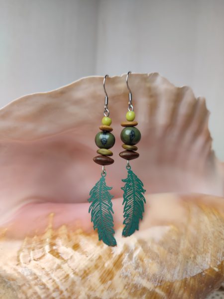 Boucles d'oreilles plumes bleues