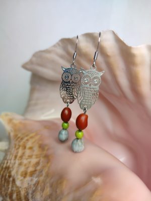 Boucles d'oreilles chouette