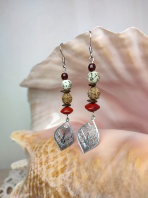 Boucles d'oreilles goutte ajourée argentée
