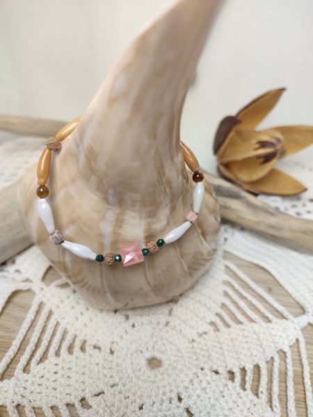 Bracelet larme de job rhodochrosite