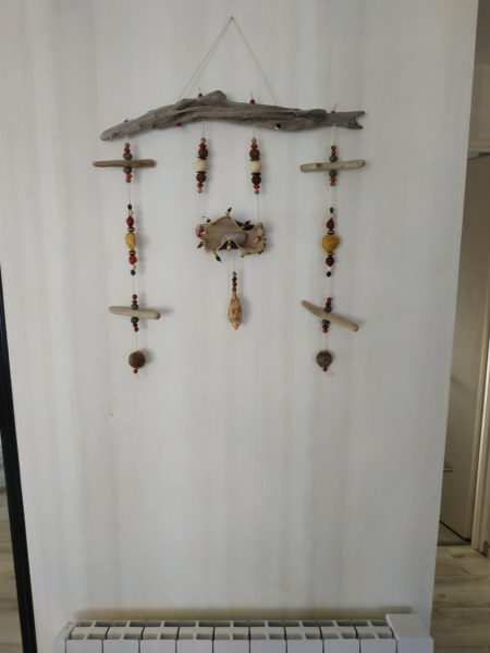 Déco murale bois flotté graines calebasse – Image 6