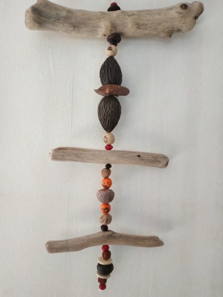 Déco murale bois flotté graines oursin crayon – Image 4
