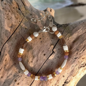 Bracelet graines améthyste