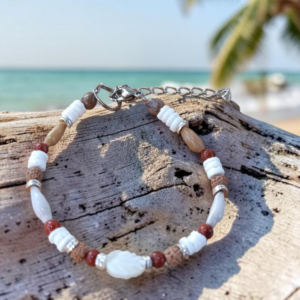 Bracelet feuille de nacre graines